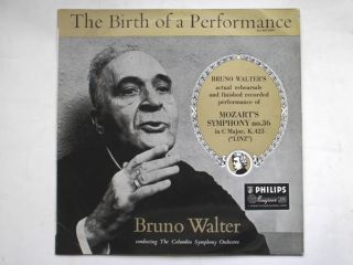 Walter Bruno Mozart Symphony No 36 LP Philips ABL3162