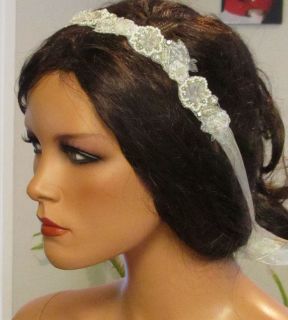 Bridal headband, Vintage inspired Headband ,bridal sash,Ivory, Bridal 