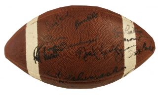 1974 5 Ohio State Team Signed Football w Woody Hayes
