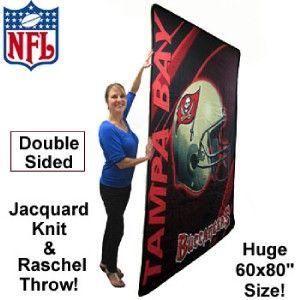 NFL Double Sided Plush Buccaneer Blanket Large 5ft x 7ft  