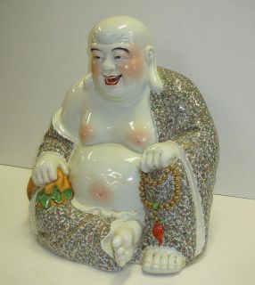chinese colorful porcelain happy buddha statue m579