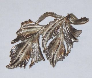 Vintage Dubarry Fifth Avenue Silver Tone Leaf Brooch