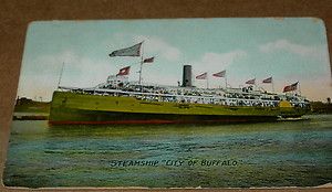 1909 Great Lakes Steamer City of Buffalo Lake Erie No 1 Lake Erie