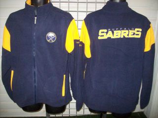 Buffalo Sabres Reebok Navy Full Zip Microfleece Jacket sz Small