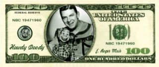 Howdy Doody Novelty $100 Bill Classic TV Collectible