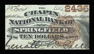 1882 $10 National Currency Brownback Chapin High Grade