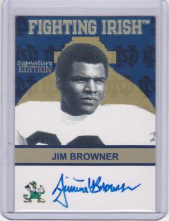 Jim Browner Notre Dame Irish ND 2004 TK Legacy Autograph Auto Card 