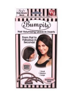 Bumpits 3 Piece Dark Brown/Black   As Seen on TV Hair Volumizing Leave 