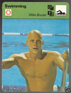 Mike Bruner Swimming 1979 UK SPORTSCASTER Card 84 20