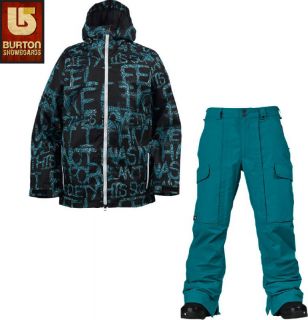New 2011 Burton Kilter Jacket Pant Snowboard Ski Set L