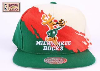 MILWAUKEE BUCKS Mitchell & Ness NG77 Paintbrush NBA Snapback Hat