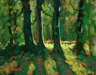 KYLE BUCKLAND IMPRESSIONISM PLEIN AIR woods trees art oil daily 