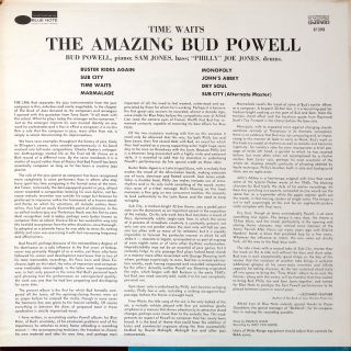 BUD POWELL Time Waits The Amazing Vol. 4 LP BLUE NOTE BST 81598 US 