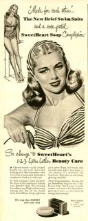 buxom blonde in 1946 sweetheart s beauty soap ad