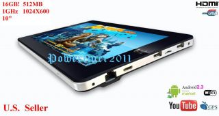 New 16GB 10 Google Android 2 3 Touchscreen Tablet PC Touchpad 8GB 
