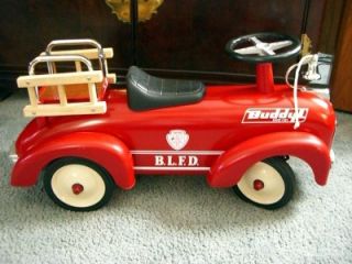 buddy l toy ride on fire engine cool old school retro ride euc