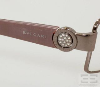 Bvlgari Lilac Rectangular Frame Jeweled Eyeglasses