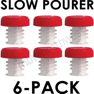 Pack of Slow Wine Pourer Stopper 2 Piece Design w Screw Cap Pour 