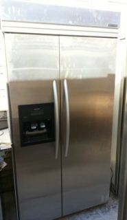 42 inch KitchenAid Built in Refrigerator Dispencer Stainless Steel 