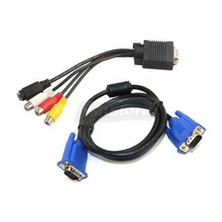 New 5ft SVGA Male Cable Black VGA to TV s Video Cable