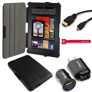 For Kindle Fire HD 7 Folio Case w Stand HDMI Cable Car Wall Charger 