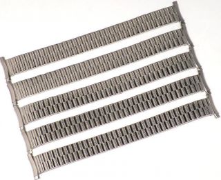 Lot of 5 Pcs Watch Bands Bulova Expansion Silver Tone 16 20mm SP35 