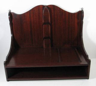 Vtg Mahogany Wall Hung Telephone Shelf with Cord Control Slot for 
