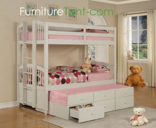 May Twin Twin Bunk Bed with Trundle and Drawers Storage