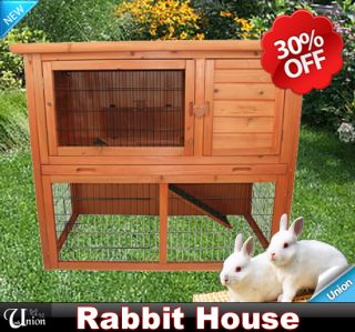 Deluxe Wooden Rabbit House Wood Rabbit Hutch Little Pet Cage