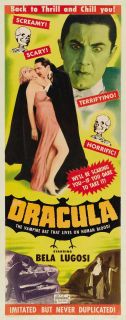Dracula Movie Poster Insert B 14x36 Bela Lugosi David Manners Dwight 