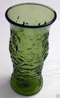  Green Depression Glass Cabbage Style Vase