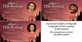 The Twilight Saga Breaking Dawn Birthday Party Invitations and Favors 
