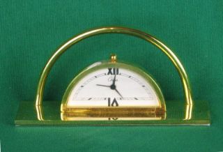 Desk Clock and Business Card Holder Gold Tone Chass