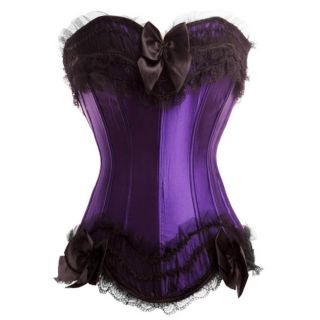 Purple Burlesque Moulin Rouge Corset Top Skirt Costume Sz Medium 