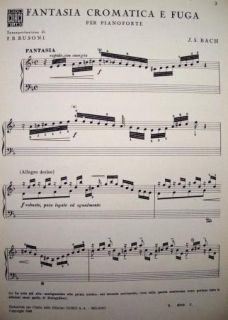 Bach Busoni Fantasia Cromatica E Fuga Pianoforte 1948