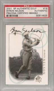 Byron Nelson Autographed 2001 UD SP Card PSA COA