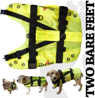  New Two Bare Feet Dog Life Jacket Swim Buoyancy Aid