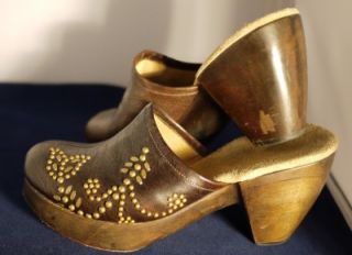 Calleen Cordero Leather Clogs Moroccan Inspired Mules Size 8 7.5