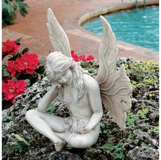 the secret garden fairies gazing fairy statue with delicate butterfly 