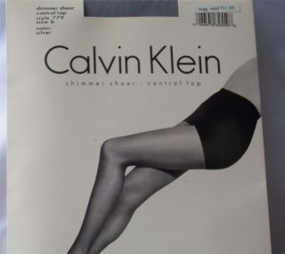 Calvin Klein Shimmer Sheer Control Top Pantyhose Style 779 Size B Gold 