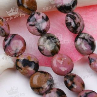 10mm Pink Rhodonite Gemstone Coin Button Loose Beads