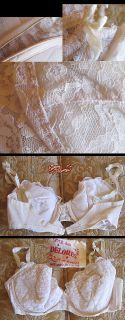 Delores Vtg 50s Rose Pink 34C Padded Lace Sexy Bra
