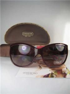 Authentic Coach Aubrey Sunglasses, burgundy With silver Detailing 