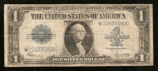 1923 $1 US Silver Certificate Horseblanket Currency ★star★ Note 