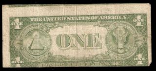 1935 E $1 One Dollar Silver Certificate Note Major Cutting Error 