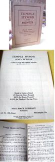 Temple Hymns Songs 1936 Ocean Grove Camp Meeting
