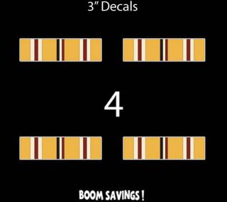 US Army afr Asiatic Pacific Campaign Medal WWII Ribbon 4 Four 3 Decal 