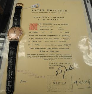 Patek Philippe Calatrava Ref 570 18K Rose Gold Retail by Freccero 1955 