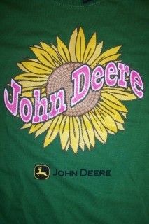 JOHN DEERE SUNFLOWER Girls S/S Shirt Top L 6X $25 NEW NWT 
