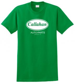 shirt description callahan auto parts 100 % cotton color green